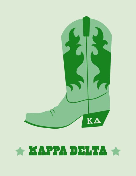 Kappa Delta Background, Preppy Nashville, Cowgirl Sorority Theme Banner, Sorority Graphics Design, 2023 Preppy, Nashville Nightlife, Graphic Design Sorority, Sorority Canvas Art, Kappa Delta Poster