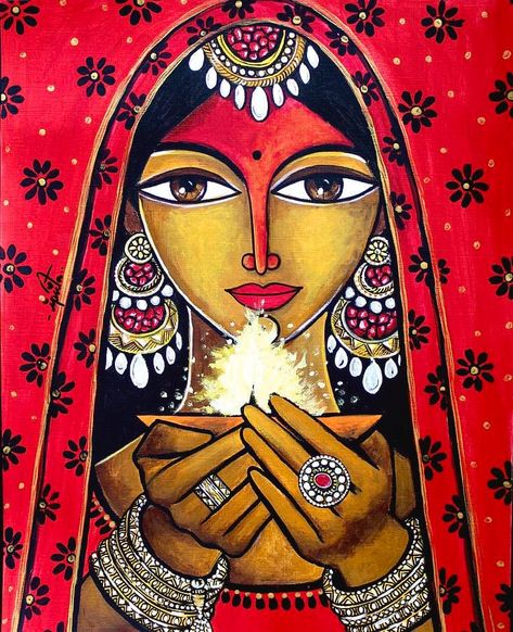 Rajasthani Art, Modern Art Canvas Painting, Boho Art Drawings, Indian Art Gallery, African Art Paintings, Modern Art Paintings Abstract, Beautiful Art Paintings, Madhubani Art, Female Art Painting