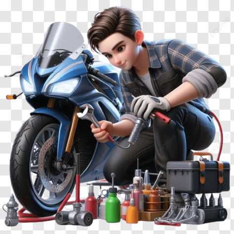 motorbike mechanic repairing motorcycle motorbike mechanic repairing motorcycle repairing motorcyc Motorcycle Workshop Ideas, Motorcycle Mechanic, Apple Drinks, Motorcycle Workshop, Motorcycle Repair, Ganesha Painting, Repair, Clip Art