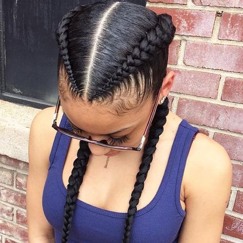 Weave Hairstyles Braided, Two Braid Hairstyles, Boxer Braids, French Braid Hairstyles, Two Braids, Cornrows Braids, Cornrow Hairstyles, Fashion Decor, Sporty Hairstyles