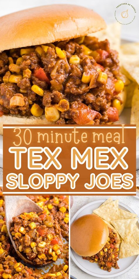 Tex Mex Sloppy Joes have a taco twist to them with ground beef, seasonings, corn, and green chilies. Switch up classic sloppy joes and make this delicious taco-inspired version. Taco Twist, Sloppy Joe Recipe Easy, Sloppy Joe Recipe, Fruit Carvings, Fruit Recipe, Healty Dinner, Simple Family Meals, Joe Recipe, Kids Help