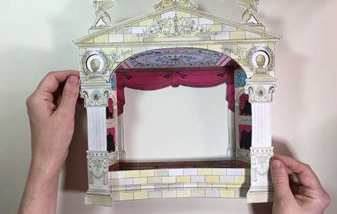 Make your own Victorian toy theatre | English Heritage Toy Theatre Printable Paper Models, Cartonnage, Victorian Paper Crafts, Paper Theatre Diy, Victorian Gift Ideas, Paper Theatre Printable, Theatre Diorama, Kids Theatre, Theatre Diy