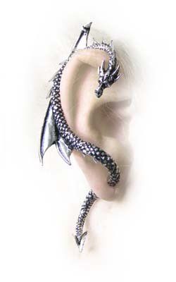 #Gothic Earring,The Dragon's Lure (Stud) Alchemy Dragon Ear Cuffs, Gothic Dragon, Alchemy Gothic, Dragon Earrings, Gothic Earrings, Gothic Metal, Estilo Punk, Style Punk, Ear Cuffs