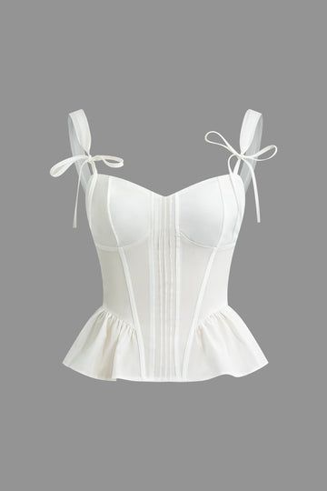 Cute Corset Tops, Peplum Corset, Ribbon Corset, White Flowy Top, White Corset Top, Top Corset, Corset Tops, Media Screen, Bow Top