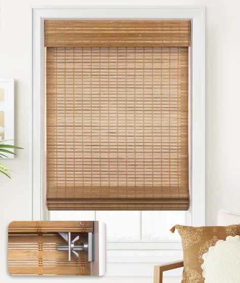 Light Filtering Window Treatments, Squirrel Home, Bamboo Roman Shades, Bathroom Window Treatments, Blinds Window, Privacy Shades, Bamboo Blinds, Bamboo Shades, Wood Blinds