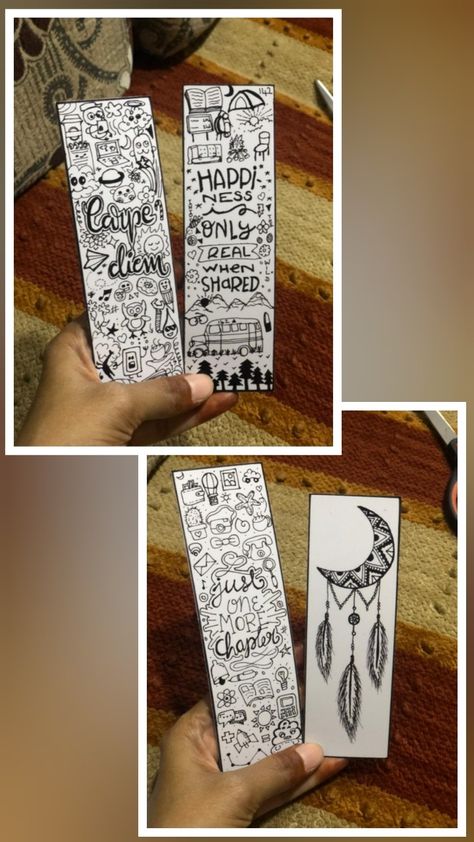 #doodle#bookmarks#handmadebookmarks#doodlebookmarks Bookmark Doodle Art, Doodle Art Bookmarks, Doodle Bookmark, Book Marks Design Ideas, Doodle Bookmarks, Crafts Bookmarks, Cute Easy Paintings, Bookmarks Diy, Handmade Bookmarks Diy