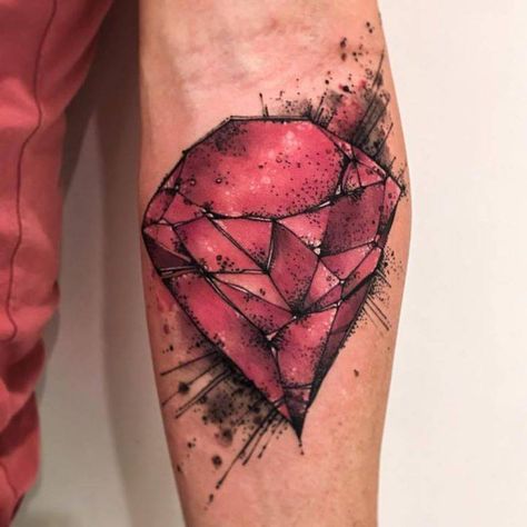 Sketchy ruby stone tattoo on the left inner forearm. Ruby Stone Tattoo, Ruby Tattoo Ideas, Ruby Tattoo, Stone Tattoo, Inner Forearm Tattoo, Inner Forearm, Golden Painting, Ruby Stone, Unusual Design