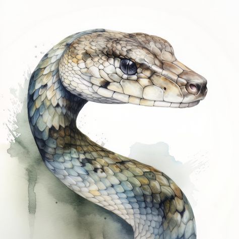 Snake Images, Snake Painting, Snake Drawing, Python Snake, Cute Animal Clipart, Watercolor Illustrations, Art Et Illustration, Clipart Design, Arte Animal