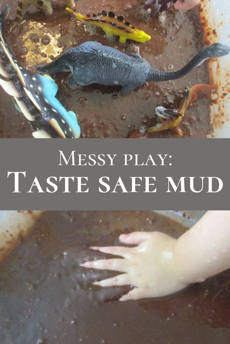 Taste Safe Mud, Dinosaur Activities Preschool, Homeschool Crafts, Messy Art, Dinosaur Activities, Activities Preschool, Mud Kitchen, Messy Play, Toddler Learning Activities