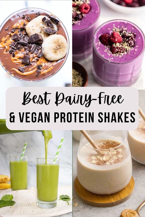 Looking for the best dairy free protein shakes? You're in the right place. Read on to get the low-down on vegan pre-made shakes, protein powders, and smoothie recipes. Tofu Protein Shake, Eden Diet, Dairy Free Protein Shake, High Protein Shake Recipes, Vegan Protein Shakes, Protein Powder Recipes Shakes, Shakes Protein, Tofu Protein, Vegan Protein Shake