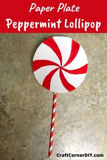 This paper plate peppermint lollipop makes an easy Christmas kids craft. Makes a festive Christmas decoration. #Christmaskidscraft Peppermint Crafts For Kids, Diy Lollipop Decorations Christmas, Diy Lollypop Christmas Decorations, Lollipop Crafts For Kids, Xmas Lollipop Decorations, Lollipop Paper Craft, Paper Plate Peppermint Candies, Diy Peppermint Lollipop Decorations, Christmas Lollipop Decorations