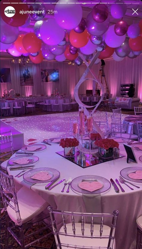 Sweet Party Ideas 16, 21st Birthday Venue Decorations, Pink And Diamonds Theme Party, 15ty Birthday Ideas, 18th Birthday Party Venue Ideas, 21st Birthday Party Venue Ideas, Blue Themed Sweet 16 Party Ideas, Birthday Venue Ideas Sweet 16, 21st Birthday Venue Ideas