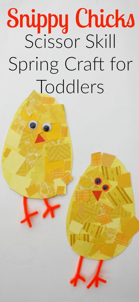 Snippy Chicks: Scissor Skill Spring Craft for Toddlers - I Can Teach My Child! Spring Toddler Crafts, Craft For Toddlers, Easter Crafts For Toddlers, Preschool Art Projects, Big Sisters, Easter Preschool, Art And Craft Ideas, Chicken Crafts, Spring Animals