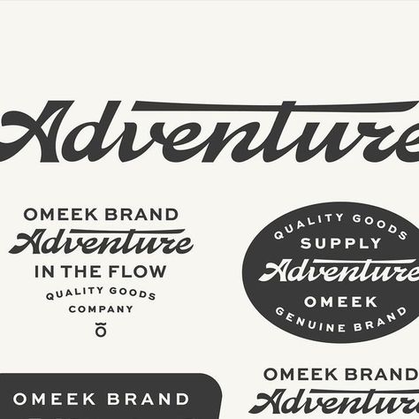 DESIGN BY DIAMOND - DsBD on Instagram: "ADVENTURE script for @omeekbrand. For over a decade I have been drawing letters and it never gets old 🫶🏼 cheers!  #design #lettering #brand #logo #typography #composition #graphicdesign #adobe #illustrator #font #adventure" Script Font Logo, Typography Composition, Script Branding, Logo Typography, Drawing Letters, Brand Fonts, Logo Inspiration, Getting Old, Brand Logo