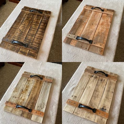 Reclaimed Wood Tray, Barn Wood Projects, Barn Wood Crafts, Wood Projects That Sell, Reclaimed Wood Projects, Diy Wooden Projects, Ottoman Tray, Wooden Pallet Projects, Easy Wood Projects