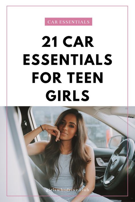 teen girl sitting in her car Car Essentials List, First Car Essentials, Must Haves For Teens, Car Care Checklist, Car Essentials For Women, Amazon Car Must Haves, License Picture, 16 Birthday Gifts, Antiseptic Wipes