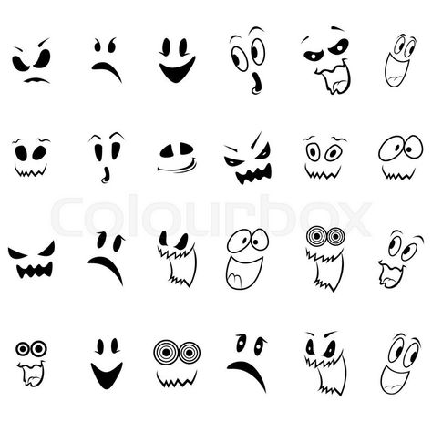 Cartoon Faces Expressions, Face Doodles, Cartoon Ghost, Face Outline, Halloween Pumpkins Painted, Ghost Cartoon, Halloween Decorations Diy Outdoor, Halloween Pumpkins Carvings, Twenty Four