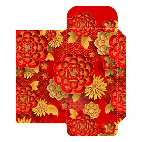 Chinese new year 2019 money red envelopes packet. Vector | Premium Download Patchwork, Chinese Money Envelope, Coffee Mixology, Chinese Envelope, Tet Decoration, Gold Textured Wallpaper, Diy Stationery Paper, Red Envelope Design, Chinese Christmas