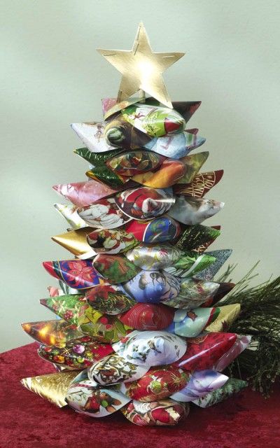 Don’t throw out your Christmas cards after the holiday season! Use them to make this beautiful Christmas tree Fresco, Christmas Tree Topper Ribbon, Old Christmas Cards, Christmas Gift Baskets Diy, Easy Diy Christmas Gifts, Christmas Crafts For Adults, Dollar Store Christmas, Old Cards, Christmas Gift Basket