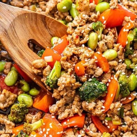 Ground Turkey Stir Fry - Recipe Runner Ground Turkey Stir Fry Healthy, Ground Turkey Asian Recipes, Ground Turkey Stir Fry Recipes, Sweet Stir Fry Sauce, Asian Ground Turkey Recipes, Turkey Stir Fry Healthy, Ground Turkey And Peppers, Sweet Stir Fry, Ground Turkey Broccoli