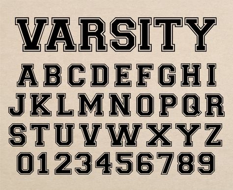 Looking for the best varsity fonts for your next project? We've rounded up 10 of our favorites, perfect for creating stylish logos, posters, and more. #varsityfonts #fonts#Varsity_Lettering_Font #Los_Angeles #Varsity_Letter_Alphabet #Varsity_Font_Alphabet Varsity Lettering Font, Senior In Different Fonts, Varsity Font Alphabet, Fonts For Shirts, Varsity Letter Ideas, Collegiate Typography, Cool Cursive Fonts, Letterman Font, Outline Font