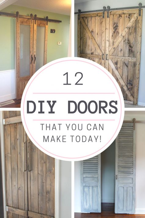 12 DIY Doors That You Can Make Today - KnockOffDecor.com Diy Doors, Build A Door, Barnyard Door, Making Barn Doors, Diy Closet Doors, Barn Door Designs, Diy Barn Door, Woodworking Projects That Sell, Outdoor Light Fixtures