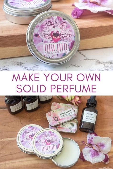 Diy Solid Perfume, Solid Perfume Diy, Solid Perfume Recipes, Forever Amber, Tropical Orchid, Essential Oil Perfumes Recipes, Homemade Perfume, Perfume Label, Perfume Recipes