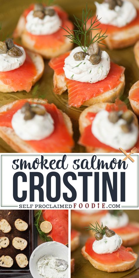 Smoked Salmon Crostini, Salmon Crostini, Salmon Platter, Bruschetta Appetizer, Smoked Salmon Appetizer, Best Party Appetizers, Smoked Oysters, Easy To Make Appetizers, Best Breakfast Recipes