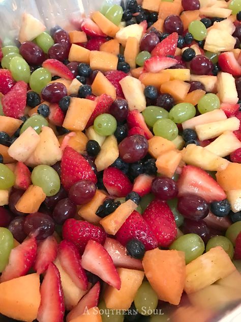 7 Best Fruit Salad Recipes For Every Table - a southern discourse Fruit Salad For A Crowd, Salad For A Crowd, Dessert Oreo, Salads For A Crowd, Graduation Party Foods, Breakfast For A Crowd, Citrus Dressing, Fruit Fruit, Fresh Fruit Salad