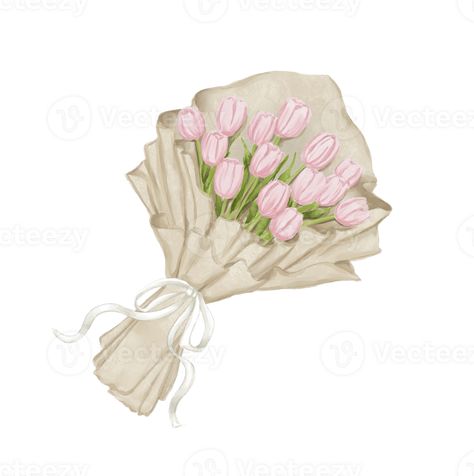 Pink tulips bouquet with white bow Tulip Bouquet Illustration, Tulips Icon, Pink Tulip Bouquet, Flower Bouquet Clipart, Pink Tulips Bouquet, Tulip Clipart, Girly Stickers, Flower Bouquet Png, Tulips Bouquet