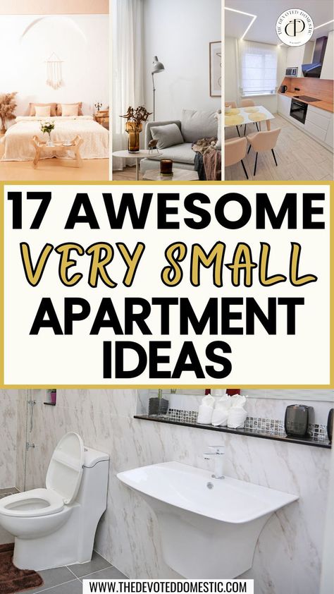 OMG, if you're in need of ACTUALLY useful very small apartment ideas, these 17 tips are guaranteed to change your life!! Featuring ideas on small apartment decorating & small space living that'll elevate BOTH the aesthetics AND the functionality of your home! Small Apartment Ideas, Small House Organization, Apartment Hacks, Luxe Decor, Small Apartment Interior, Apartment Decorating On A Budget, Curated Decor, Small Studio Apartment, Storage Idea