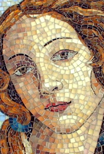 Botticelli Venus Sicis Mosaic, Paper Mosaic, Mosaic Portrait, Recycled Cards, Mosaic Madness, Recycled Art, Izu, Teaching Art, Pics Art