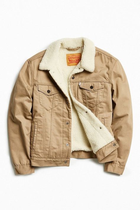 Levi's Levi's Flannel Sherpa Trucker Jacket Sherpa Trucker Jacket Outfit, Trucker Jacket Outfit, Tan Denim Jacket, Trucker Jacket Men, Sherpa Trucker Jacket, Men Coat, Men Stylish Dress, Jewelry Summer, Coat Men