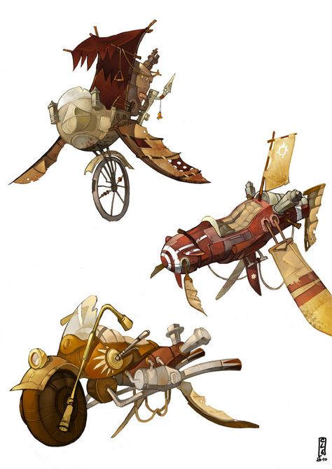 Steampunk vehicles color by Catell-Ruz on deviantART Steampunk Vehicles, Life Budget, Steampunk Illustration, Steampunk Vehicle, Steampunk Airship, Art Steampunk, Flying Vehicles, Diesel Punk, Steampunk Design