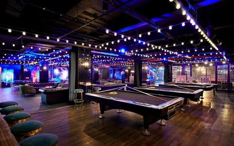 Slate Pool Hall Ideas, Sport Bar Design, Billiards Bar, Sports Pub, Game Cafe, Beer Wall, Commercial And Office Architecture, Nightclub Design, Pool Halls