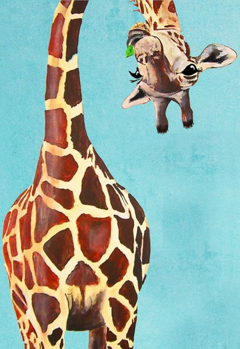 Animal painting portrait painting Giclee Print Acrylic | Etsy Animal Paintings Acrylic, Giraffe Drawing, Giraffe Painting, Giraffe Art, A Giraffe, Hur Man Målar, Arte Animal, Giraffes, Green Leaf