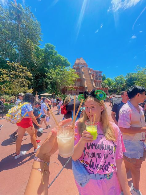 Disney Epcot Pictures, Drink Around The World Epcot, Epcot Aesthetic, Drinking Around The World Epcot, Epcot Photo Ideas, Epcot Drinking Around The World, Disney 2023, Disney World Epcot, Spring Break Trips