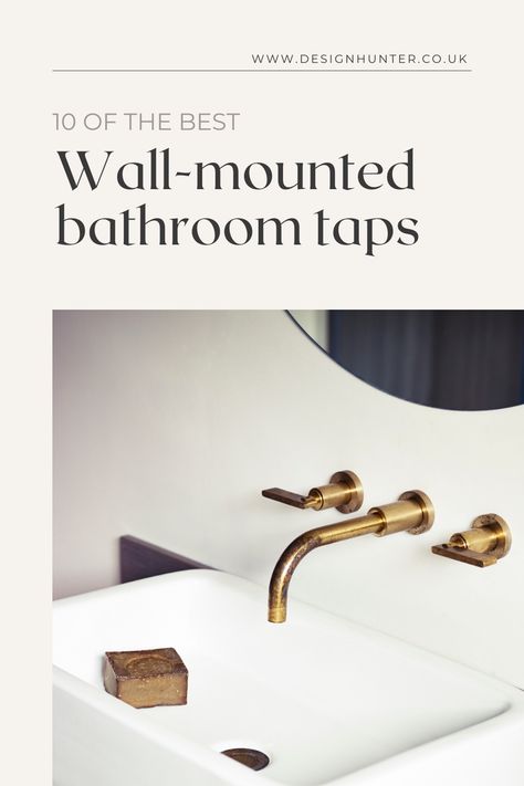 10 of the best... wall mounted bathroom taps — Design Hunter Wall Taps Bathroom, Wall Mounted Taps Bathroom, Taps Design, Sloped Ceiling Bedroom, Fun Kids Bathroom, House Bathroom Designs, Wall Mounted Bath Taps, Wall Mounted Taps, Wall Taps