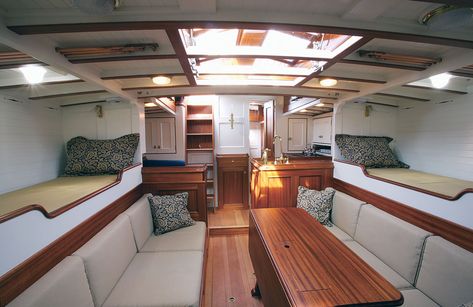 WoodenBoat Magazine | The boating magazine for wooden boat owners, builders, and designers. Boat Interior Design, Boat Interiors, Yacht Interior Design, Classic Yachts, Boat Interior, Yacht Interior, Wooden Boats, Cozy Cabin, Boating