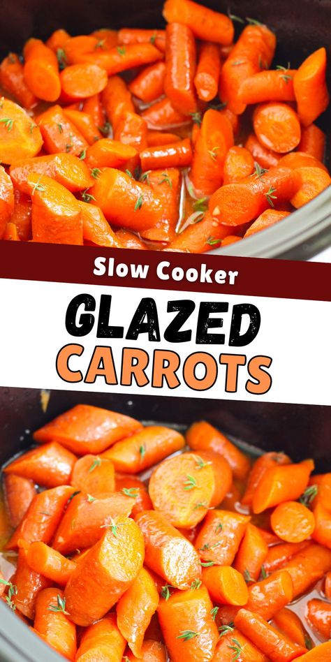 Crockpot Glazed Carrots, Carrots Slow Cooker, Glazed Carrots Recipe, Honey Glazed Carrots, Carrots Recipe, Holiday Sides, Gluten Free Sides Dishes, Honey Glazed, Thanksgiving Recipes Side Dishes