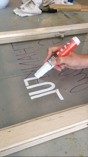 Write on glass with a temporary window marker to decorate old window pane Old Window Decor, Old Window Panes, Write On Glass, Old Window Projects, Window Markers, Window Crafts, Window Panes, Balkon Design, Window Projects