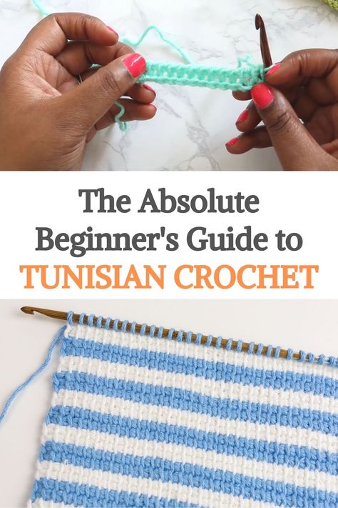 Basic Tunisian Crochet Stitches, Learn How To Tunisian Crochet, Afghan Tunisian Crochet Patterns, How To Knit With Crochet Hook, Left Handed Tunisian Crochet, Knit With Crochet Hook, Afghan Stitch Crochet, Tunisian Crochet How To, Tunisian Crochet Left Handed