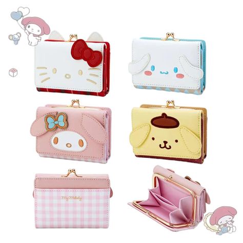 11cm Cartoon Anime My Melody Kt Cat Cinnamoroll Purin Dog Kawaii Pu Wallet Cute Modeling Zipper Folded Card Case Woman Wallet - Movies & Tv - AliExpress Cat Cinnamoroll, Anime My Melody, Dog Kawaii, Wallet Cute, Cute School Stationary, Fun Wallets, Best Purses, Cute Wallets, Anime Toys