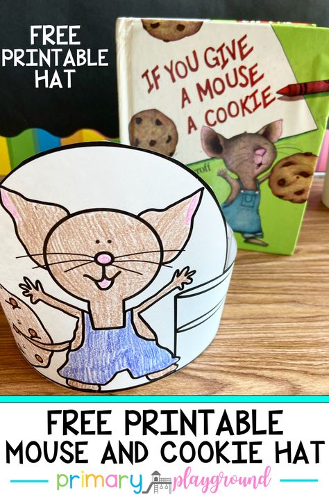 You know we LOVE making activities to go along with books, so I wanted to make a fun activity to go along with, If You Give A Mouse A Cookie, that can be done while the book is being read aloud or after the story is over. #bookswithactivities #kindergarten #preschool #ifyougiveamouseacookie Primary Playground, Book Themed Activities, Laura Numeroff, Mouse A Cookie, Uno Cards, Cookies Theme, Library Activities, Author Studies, Kindergarten Crafts