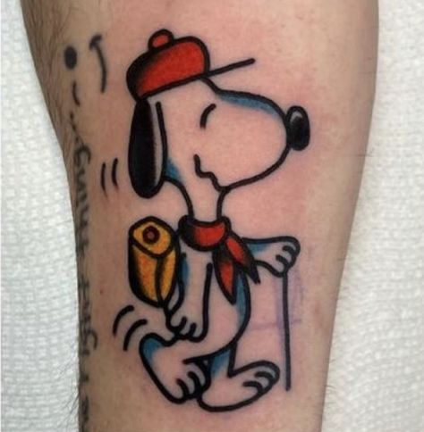 Snoopy Traditional Tattoo, Flash Drawing, Snoopy Tattoo, Minimalist Tattoo, Traditional Tattoo, Drawing Inspiration, Flash, Snoopy, Tattoos