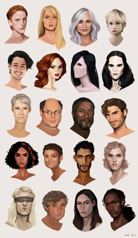 This diverse selection of digital portraits brings Tad Williams' Shadowmarch characters to life. 3d Karakter, Drawing Cartoon Faces, 얼굴 그리기, Cartoon Faces, Digital Painting Tutorials, Character Design Animation, Illustration Character Design, How To Draw Hair, Digital Portrait