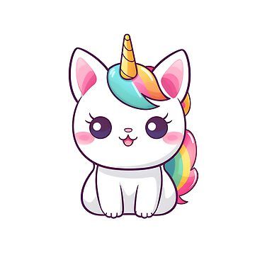 "Kawaii Caticorn Unicorn Cat " Sticker for Sale by Sereneluna | Redbubble Unicorn Cat Drawing, Drawing A Unicorn, Cute Unicorn Drawing, Cute Kawaii Unicorn, Chibi Unicorn, Magical Watercolor, Unicorn Kitty, Kawaii Cat Drawing, Doodles Stickers