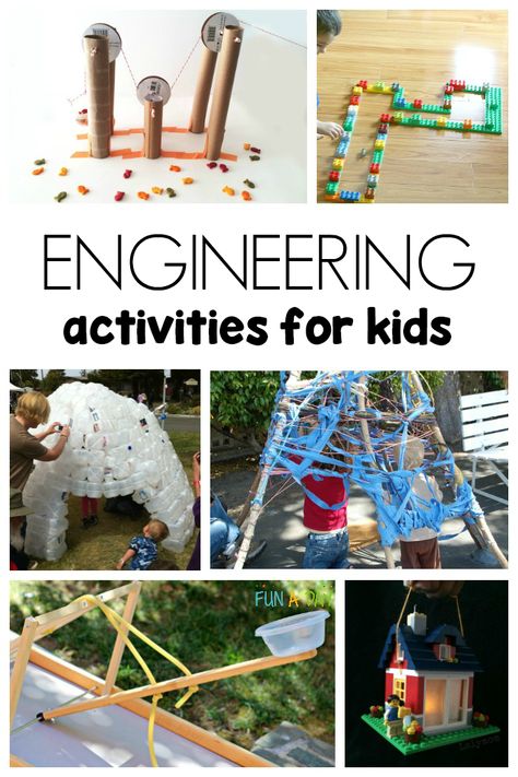 Engineering activities for kids that will get their brains and bodies moving! Build a catapult, explore STEM challenges, and get those young scientists thinking. Love the free printable too! #FunADay #PreschoolActivities #STEM #FreePrintable #Preschoolers Engineering Activities For Kids, Build A Catapult, Brownies Activities, Stem Kids, Engineering Challenges, Activities For Elementary Students, Elementary Stem, Makerspace Ideas, Steam Challenges