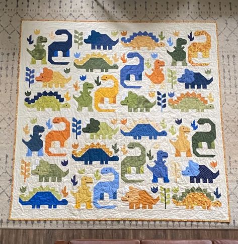 Amazon.com: Elizabeth Hartman Dinosaur Quilt Pattern : Elizabeth Hartman: Arts, Crafts & Sewing Dinosaur Quilt Pattern, Elizabeth Hartman Quilts, Dinosaur Quilt, Elizabeth Hartman, Animal Quilts, Handmade Kids, Crafts Sewing, Square Quilt, Modern Quilts