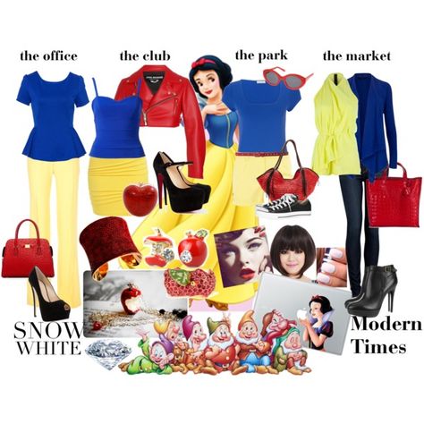 Modern Snow White Modern Snow White Outfit, Disney Character Inspired Outfits, Snow White Outfit, Modern Snow White, Snow White Outfits, School Costume, Disney Princess Snow White, Disney Princess Modern, Character Inspired Outfits